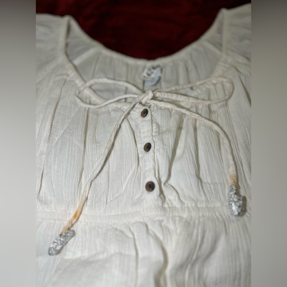 Ladies GAP White Baby Doll Shirt (M) - Picture 4 of 6